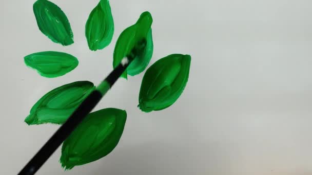 Dessinez Une Gouache Branche Arbre Délai Imparti — Video