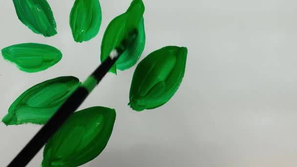 Dessinez Une Gouache Branche Arbre Délai Imparti — Video