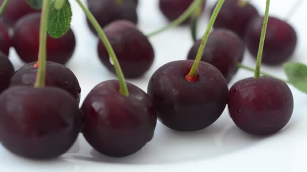 Cherry Schieten Beweging Filmen Van Fruit — Stockvideo