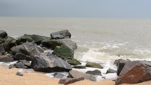 Meeresstrand Und Wolken Dreharbeiten Strand — Stockvideo