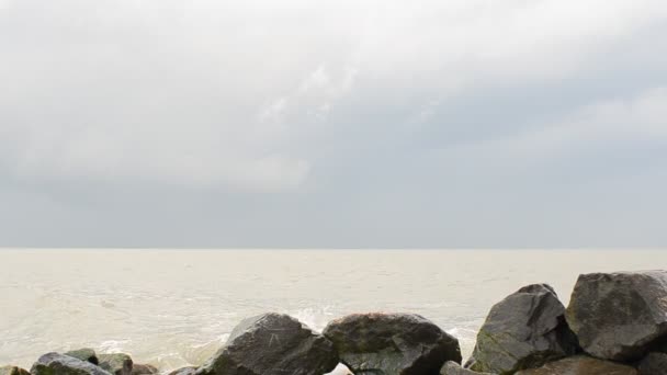 Meeresstrand Und Wolken Dreharbeiten Strand — Stockvideo