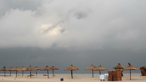 Meeresstrand Und Wolken Dreharbeiten Strand — Stockvideo