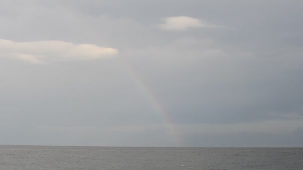 Regnbåge Över Havet Skytte Vid Havet — Stockvideo