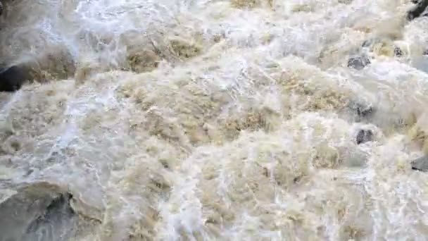 肮脏的溪流快速流淌的泥土 — 图库视频影像