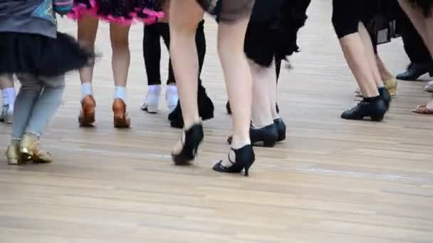 Entrenamiento Bailes Salón Gente Bailes — Vídeo de stock