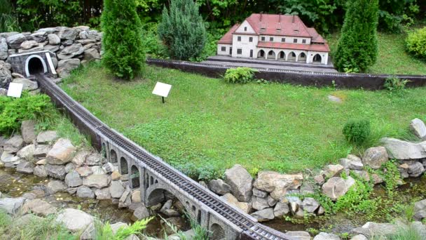 Modello Ferroviario Motore Modello Ferroviario Motore Carpazi Miniatura Parco Museo — Video Stock