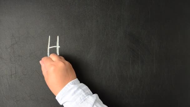 Kernfusie Schrijven Met Krijt Een Plank — Stockvideo