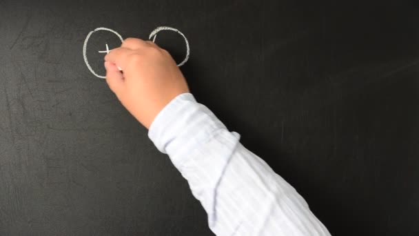 Physics Electric Charges Write Chalk Board — Stock Video