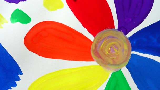 Abstracte Tekening Van Bloemen — Stockvideo