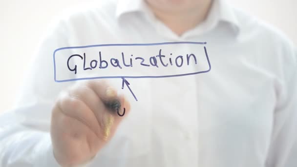 Элементы Глобализации Нарисуем Маркер — стоковое видео