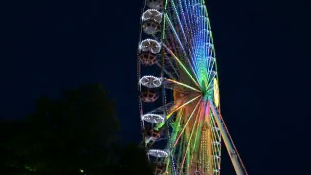 Temps Écoulé Grande Roue Attraction Nocturne — Video