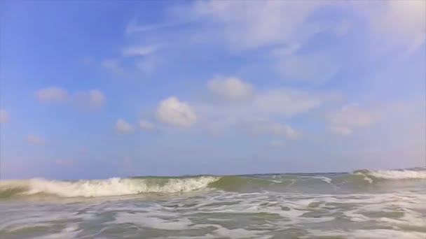 Tiro Uma Onda Mar Câmera Lenta Mar Onda — Vídeo de Stock