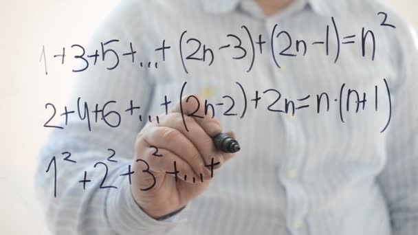 Matematico Sequenza Numerica Scriviamo Con Marcatore — Video Stock