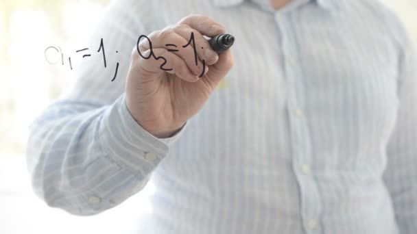 Wiskunde Nummers Van Fibonacci Schrijven Met Een Marker — Stockvideo