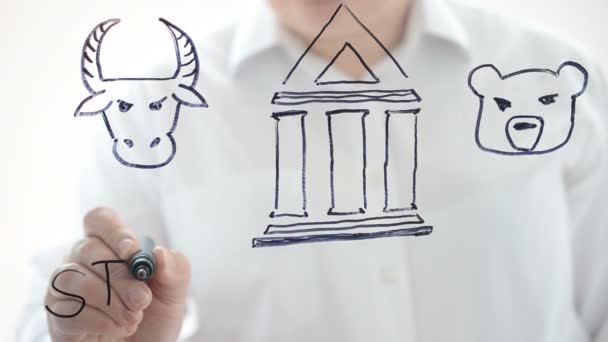 Illustration Stock Exchange Draw Marker — Stock Video