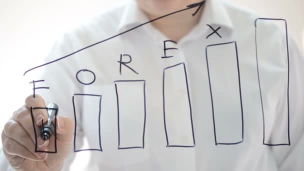 Het Schema Forex Tekenen Een Markering — Stockvideo