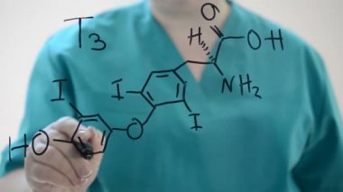 Thyroxine 'in kimyasal formülü. T4. Bir işaret çizelim..