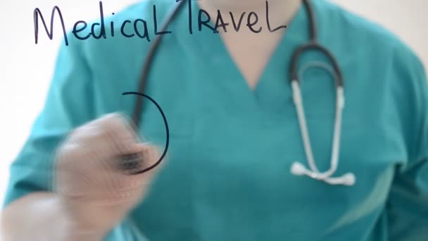 Medicinsk Turism Ritar Markör — Stockvideo