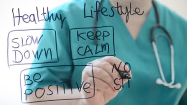 Sağlıklı bir yaşam tarzı. Bir işaret çizelim..