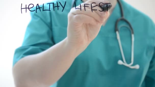 Sağlıklı Bir Yaşam Tarzı Bir Işaret Çizelim — Stok video