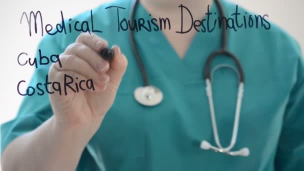 Turismo Médico Desenhamos Marcador — Vídeo de Stock