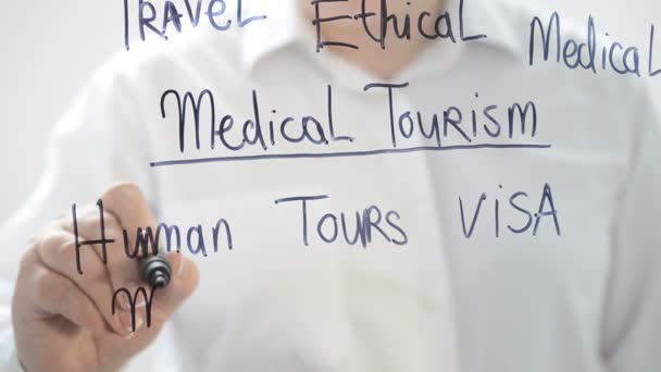 Turismo Médico Escrevemos Com Marcador — Vídeo de Stock