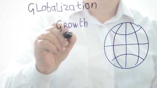 Globalization Write Marker — Stock Video