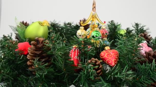 モミの木はまだ生きている クリスマス 動きの中で撃つ — ストック動画