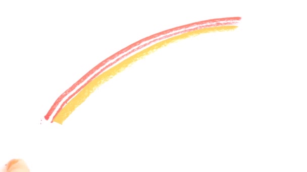 Draw Rainbow Drawing Process — Stock Video