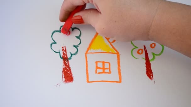 家を描く 描画プロセス — ストック動画