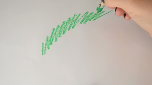 Dibujo Abstracto Del Árbol Navidad Proceso Dibujo — Vídeo de stock