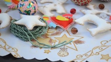 Aralık 'ta festival oyuncakları çekimleri. Noel ve Yeni Yıl oyuncakları.