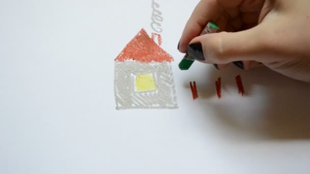 Draw House Drawing Process — Stock Video