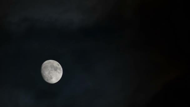 Луна Ночном Небе Стрельба Времени — стоковое видео