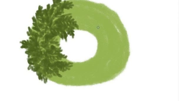 Mão Colorida Desenhando Grinalda Natal Fundo Branco Ramo Árvore Desenho — Vídeo de Stock