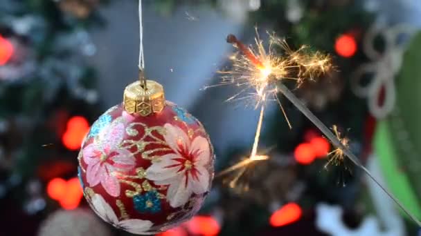 Aralık Festival Oyuncakları Çekimleri Noel Yeni Yıl Oyuncakları — Stok video