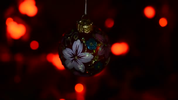 Aralık Festival Oyuncakları Çekimleri Noel Yeni Yıl Oyuncakları — Stok video