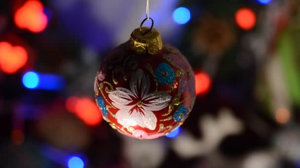クリスマスと新年のおもちゃ お祝いのおもちゃの撮影 12月 — ストック動画