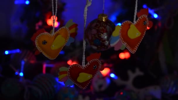 Schieten Feestelijk Speelgoed December Kerst Nieuwjaarsspeelgoed — Stockvideo