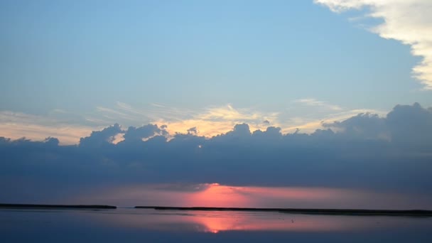 Pôr Sol Sobre Mar Tiro Verão — Vídeo de Stock