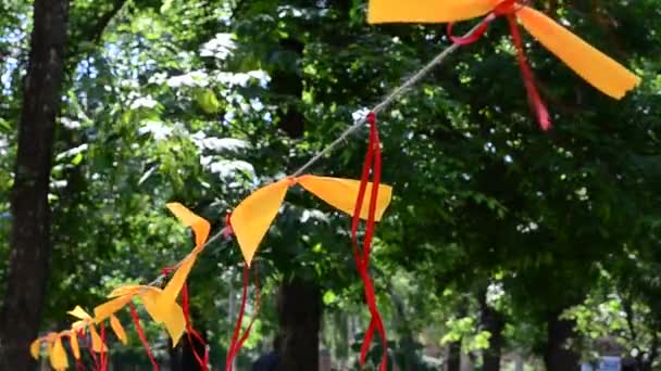 Bänder Seil Park Dreharbeiten Sommer — Stockvideo