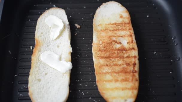 Bakken Broodjes Schieten Keuken Proces Van Toebereiding Van Een Gerecht — Stockvideo
