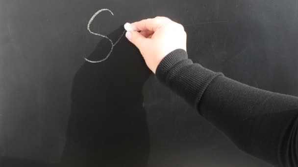 我们把这个短语写在黑板上 板上的粉笔 — 图库视频影像
