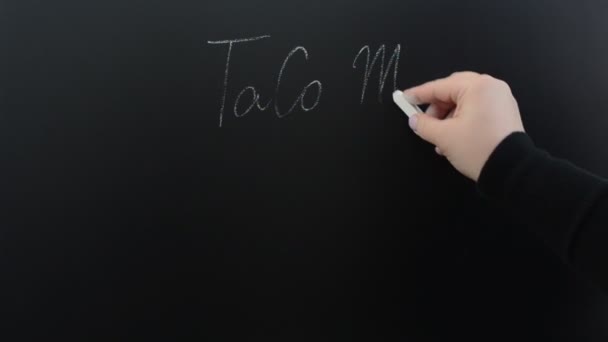 Write Menu Board Inscription Chalk Board — Stock Video
