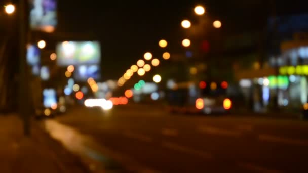 Dreharbeiten Der Stadt Der Nacht Nachts Auf Einer Straße Aus — Stockvideo