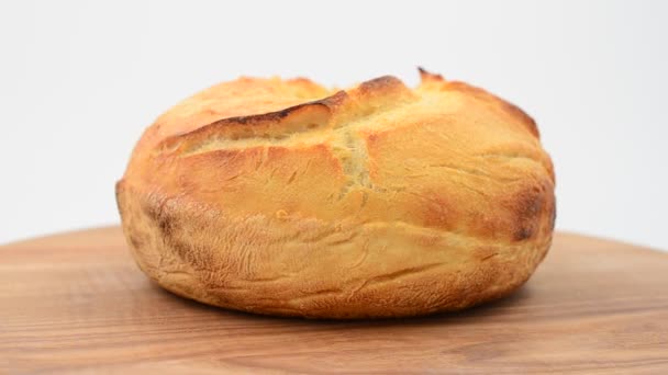 Pain Sur Une Planche Cuisine Tir Dans Mouvement — Video