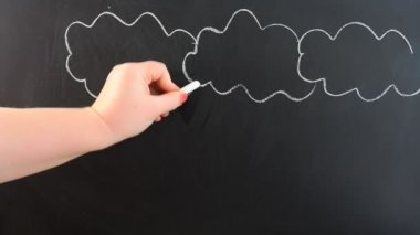 Fırtına ve şimşekler. Tahtaya tebeşir çizeriz..