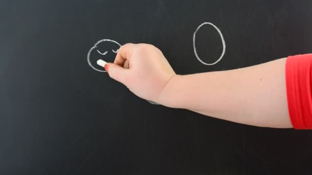 Drawing Family Draw Chalk Board — Stock Video