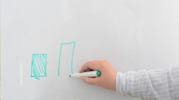 Planning Sur Tableau Blanc Nous Dessinons Marqueur — Video