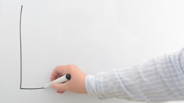 Der Fahrplan Auf Einem Whiteboard Wir Zeichnen Eine Markierung — Stockvideo